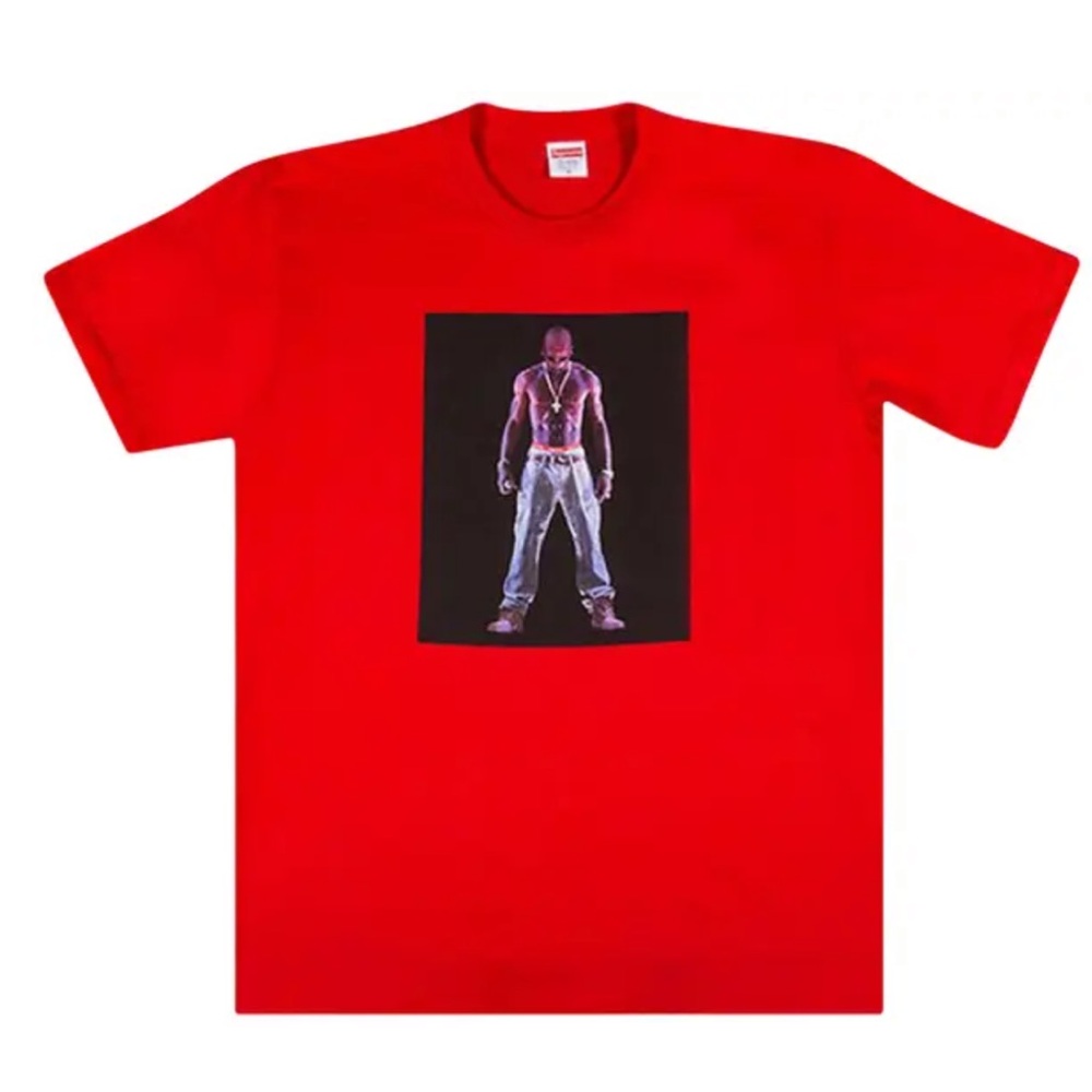 Supreme Red Short Sleeve Tee with Graphic Design